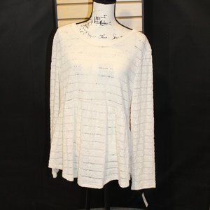 Juniors Texture Babydoll Cream Top